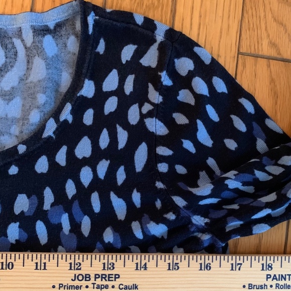 CHICOS Pullover Sweater Women Small Blue Polka Dots Rayon Blend ombre classic - Picture 4 of 9